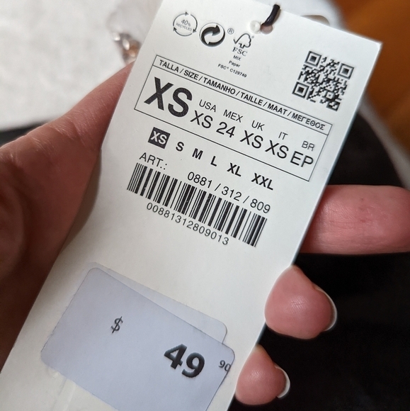 Zara bejeweled beaded tunic dress with pockets grey xs - Picture 14 of 16